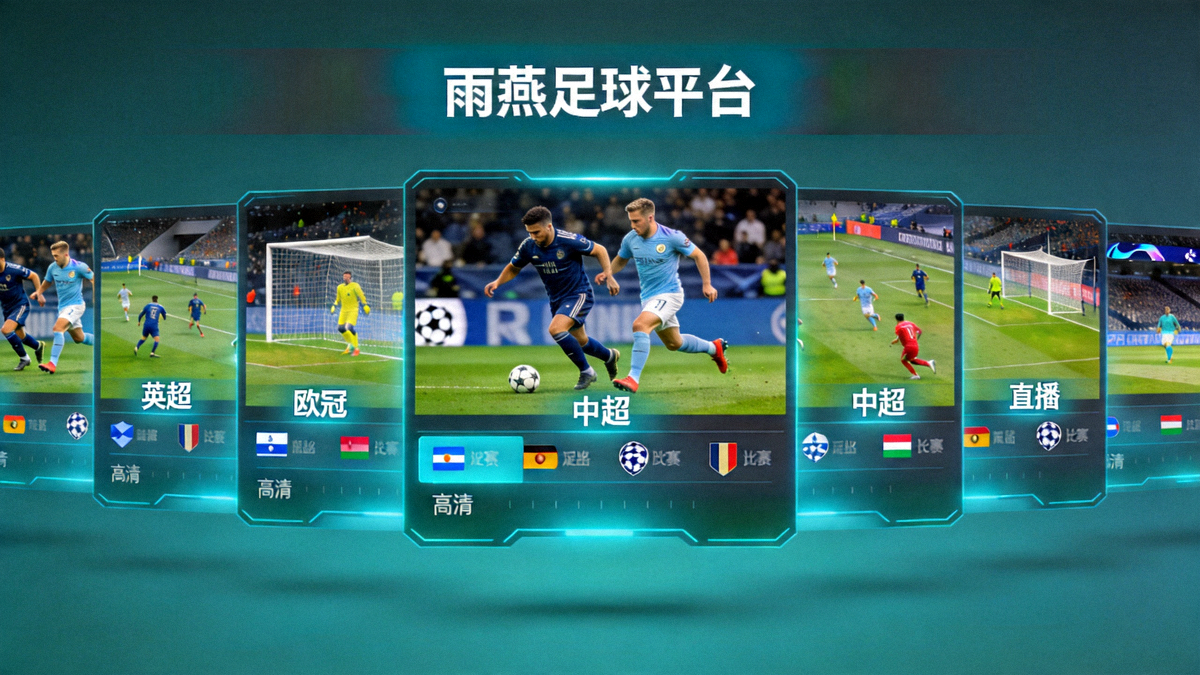 雨燕足球平台多屏展示英超、欧冠、中超等不同赛事高清直播画面