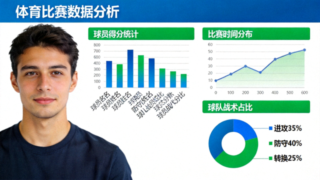 体育数据分析图表与比赛统计可视化画面